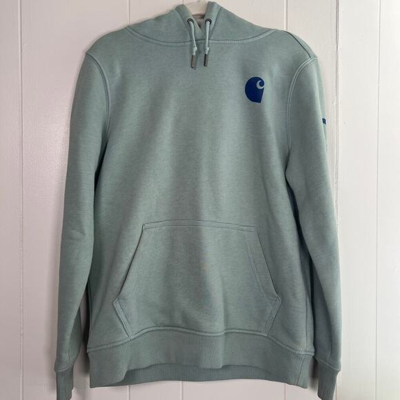 Carhartt Women's Relaxed Fit Midweight Logo Sleeve Graphic Sweatshirt Sz M - Picture 2 of 13